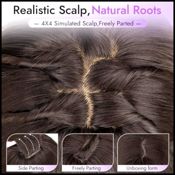 Synthetic Wig with Bangs Layered Hairstyle Heat Resistant Realistic Scalp 26 main image 6